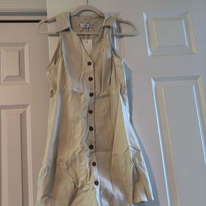 Mango linen button dress